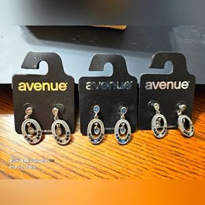 Avenue Silver Earring Sets NEW Three Pairs